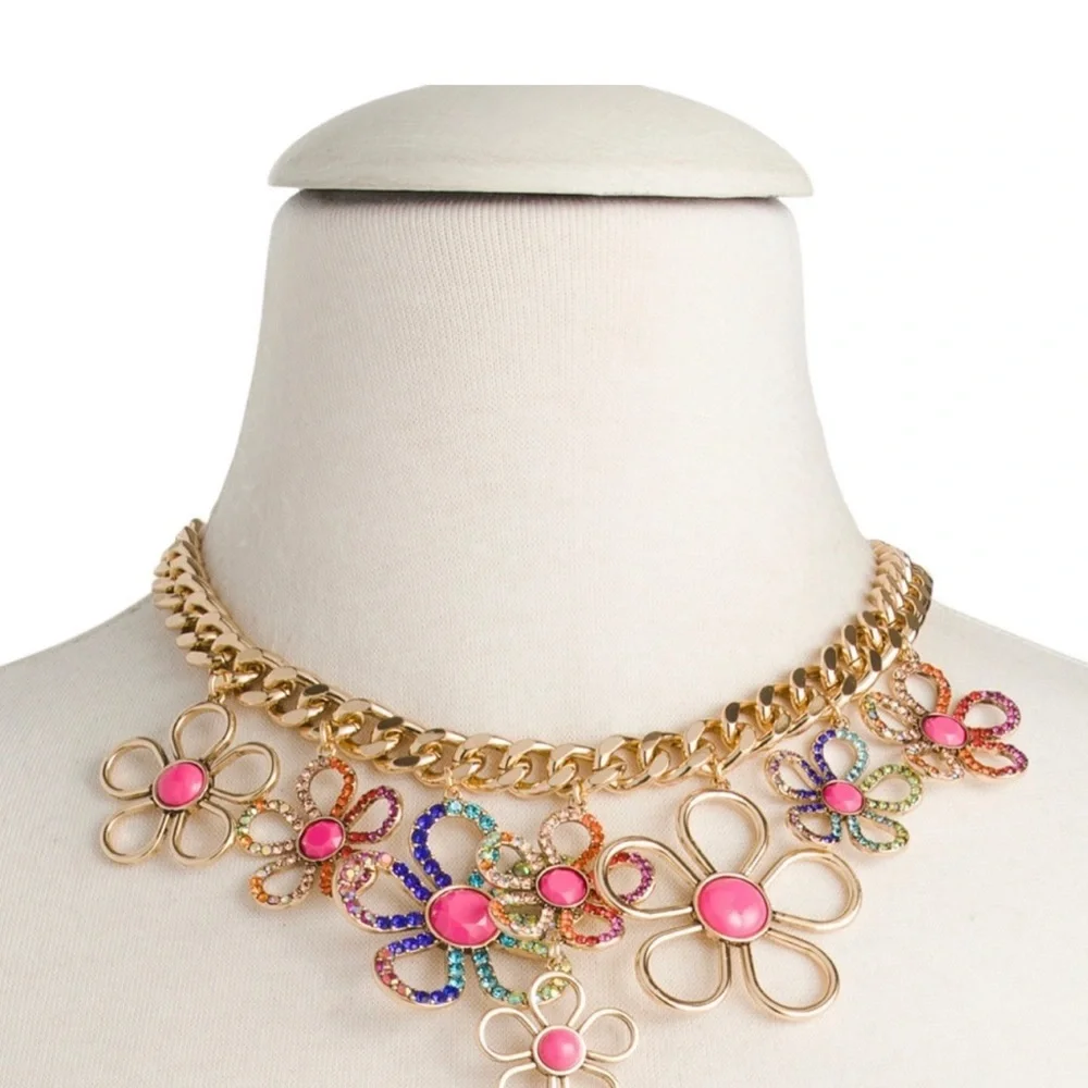 Betsey Johnson Flower Statement Necklace